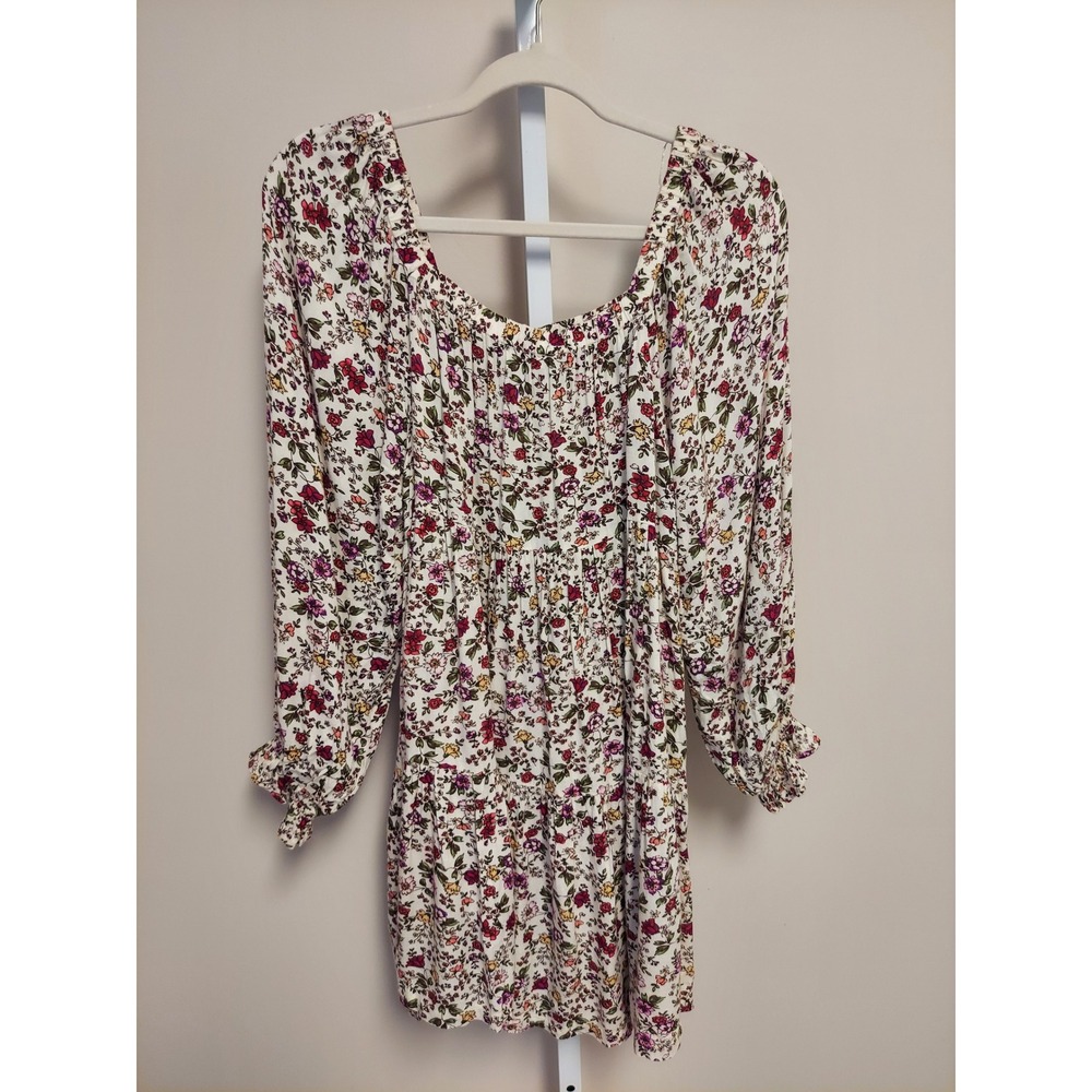 Patrons of Peace Floral Mini Dress Long Sleeve S Cottagecore Prairie